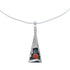 Navajo Sterling Silver Coral 18-1/8" Italian Snake Chain Pendant Necklace Set AX127464